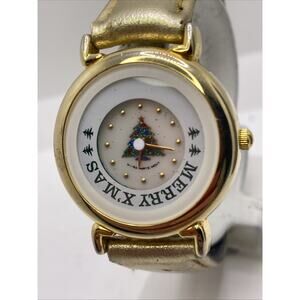 Vintage Holiday Christmas Womens Quartz Fashion Watch Works New Battery!